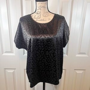 Black Animal Print Blouse